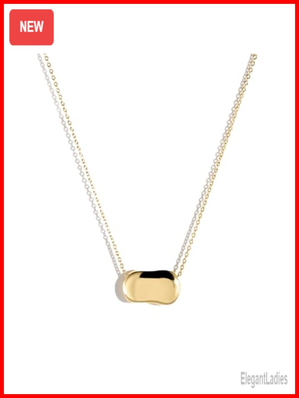 14k Gold Plated Organic Charm Pendant Necklace 18" Adjustable Layering Chain
